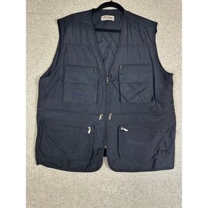 Greyhound Collection Utility Fishing Vest Mens XL Navy Blue Multi-Pocket